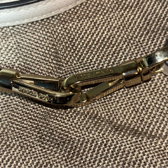 Kate Spade White Pebble Leather Replacement Purse Crossbody Strap Gold Hardware - Picture 2 of 7